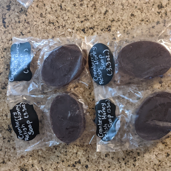 Artisan Other - Beautiful embossed cranberry relish honey soaps